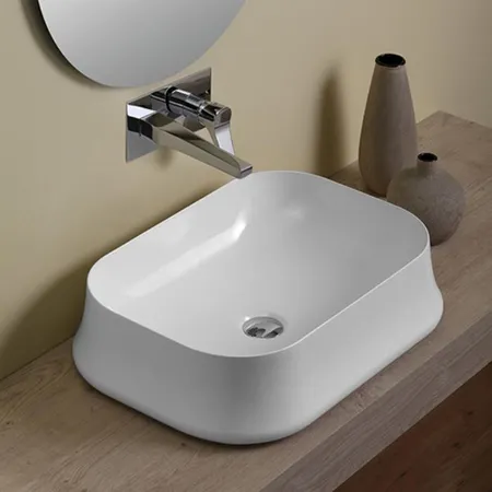 SIMAS Sharp Раковина 60х42 см, без отв., цвет: белый