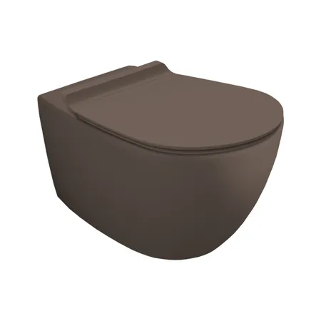 Simas Vignoni Унитаз подвесной 56х36,5см., безободковый, смыв TORNADO (green vertigo), цвет: moka matt