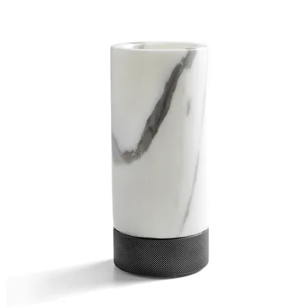 3SC Apuana 2.0 Стакан настольный d6,5хh15 см, цвет: мрамор White Statuario/никель черный матовый