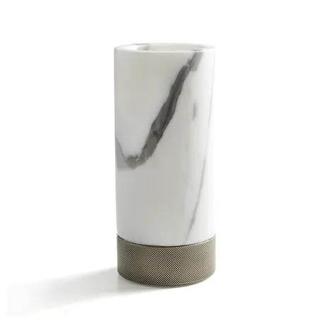 3SC Apuana 2.0 Стакан настольный d6,5хh15 см, цвет: мрамор White Statuario/никель сатинированный полированный