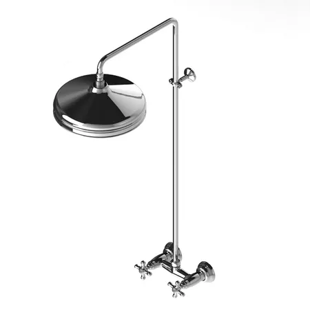 Stella Roma Душевой комплект 3283/301/314A-300: смеситель, штанга+ручной+верхний душ 220мм, цвет: хром