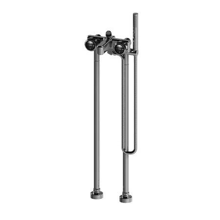 Stella Timeaster Напольный смеситель для ванны 3267/CL306 с ручным душем, круглая ручка d=65мм, цвет: хром