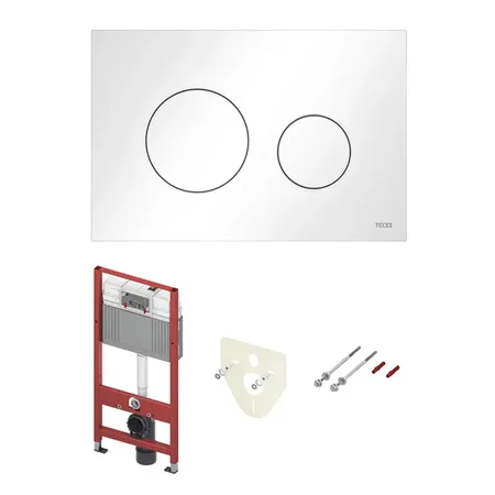 TECE Комплект TECEbase 3.0 c кронштейнами, звукоизоляцией, панелью смыва TECEloop, цвет: белый глянцевый