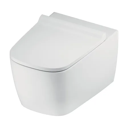TECEneo Унитаз 54х36см, подвесной, безободковый, смыв Tornado, сиденье slim, цвет: белый