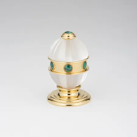 THG Amboise Malachite Вентиль смесителя для раковины, вставки малахит, цвет: полированное золото