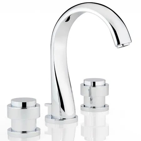 THG Diplomate Smooth Rings Смеситель для раковины на 3 отверстия, с донным клапаном, цвет: хром
