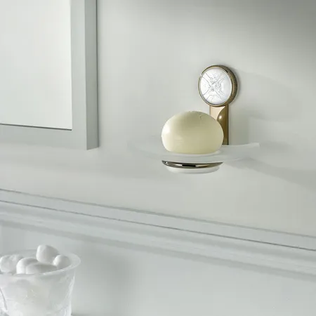 THG Hirondelles Мыльница подвесная, стеклянная, цвет: Umber color PVD