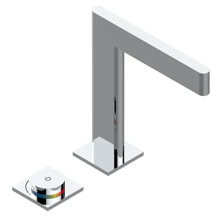 THG ICON-X METAL Смеситель для раковины, 2 отв., электронный, с донным клапаном, цвет: хром
