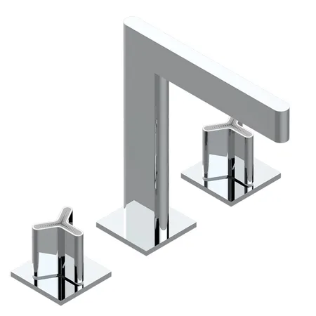 THG ICON-X TITANE Смеситель для раковины, 3 отв., с донным клапаном, цвет: хром