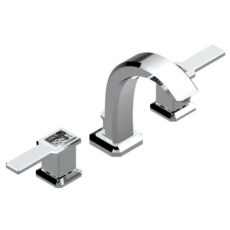 THG Metropolis a manettes cristal clair Смеситель для раковины, 3 отв., цвет: хром/прозрачный хрусталь