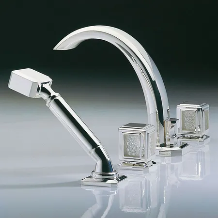 THG Metropolis cristal clair Смеситель для ванны, 4 отв., цвет: хром/прозрачный хрусталь