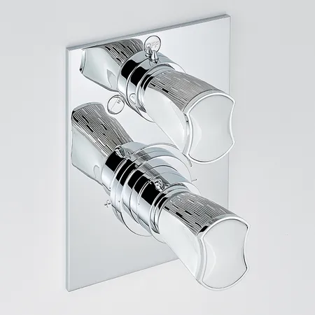 THGInfini white porcelain with platinum decor Смеситель для душа встраиваемый, термостатический, с переключателем на 2 потока, внешняя часть, цвет хром