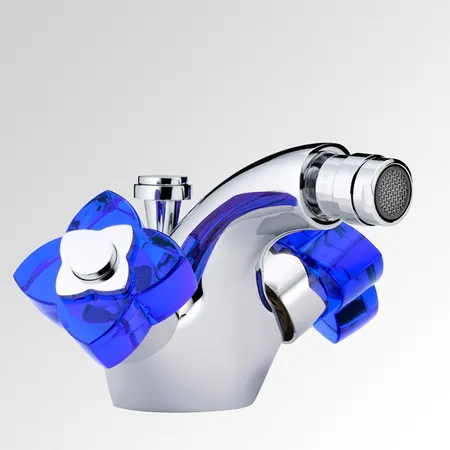 THG Pуtale de cristal bleu Смеситель для биде, 1 отв., цвет: хром/синий хрусталь