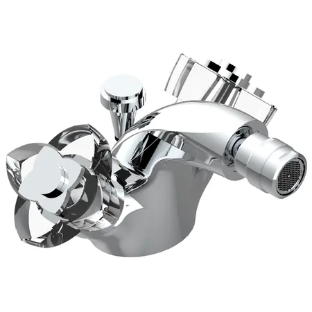 THG Pуtale de cristal clair Смеситель для биде, 1 отв., цвет: хром/прозрачный хрусталь