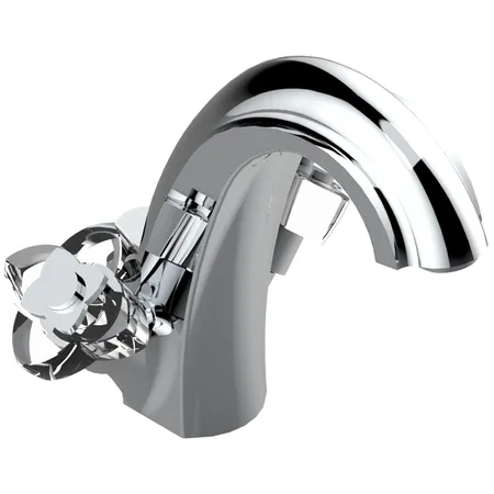 THG Pуtale de cristal clair Смеситель для раковины, 1 отв., цвет: хром/прозрачный хрусталь