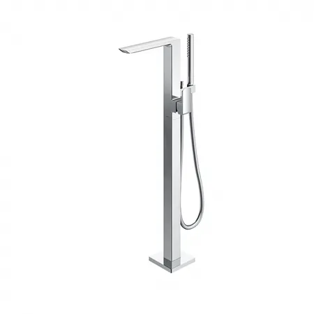 TOTO Jewelhex Смеситель для ванны 113x374x876мм, отдельностоящий с ручным душем, Active Wave, цвет: хром