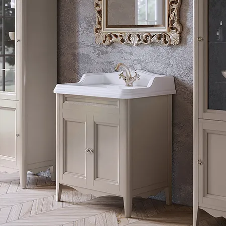 TW Veronica Nuovo комплект мебели с 2-мя дверцами, с доводчиками Blum, ручки: бронза, 73см, напольный, Цвет: tortora
