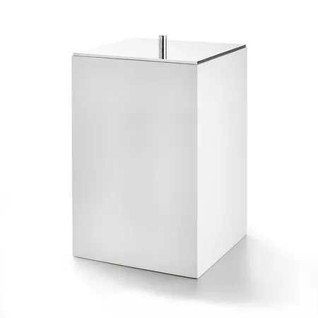 3SC BeMood White Урна с крышкой 20хh32х20 см, цвет: белый/хром