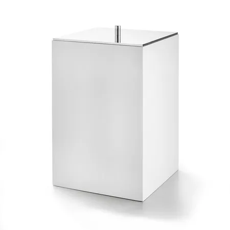3SC BeMood White Урна с крышкой 20хh32х20 см, цвет: белый/никель сатинированный матовый