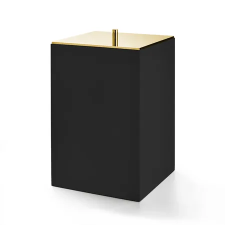 3SC Bemood Black Урна с крышкой 20хh32х20 см, цвет: черный/золото матовое