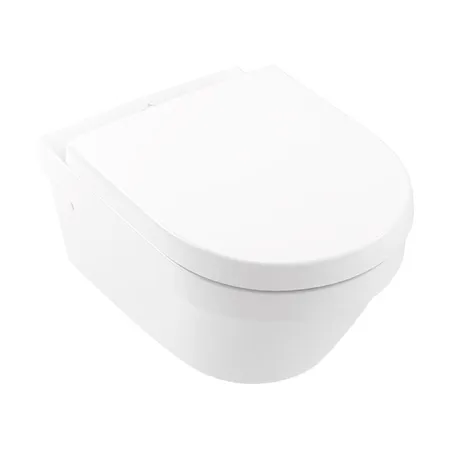 Villeroy&Boch Architectura Унитаз подвесной 37x53см, безободковый, сиденье микролифт, CeramicPlus, цвет: альпийский белый