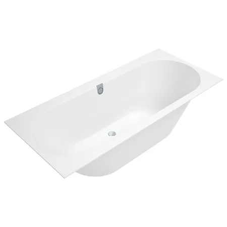 Villeroy&Boch Oberon 2.0 Ванна встраиваемая 1800*800*485, слив по центру, в к-те ножки и слив-перелив хром, материал: Quaryl, цвет: альпийский белый