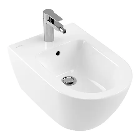 Villeroy&Boch Subway 2.0 Биде подвесное 37х56.5х28см., 1 отв., CeramicPlus, цвет: альпийский белый