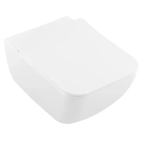 Villeroy&Boch Venticello Унитаз подвесной 375*560*330, безободковый, в комплекте сиденье SlimSeat Line, микролифт, цвет альпийский белый