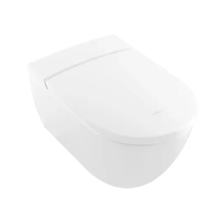 Villeroy&Boch Viclean Унитаз-биде 38.5х59.5х36см., подвесной, в комплекте с сиденьем, покрытие CeramicPlus, цвет: альпийский белый