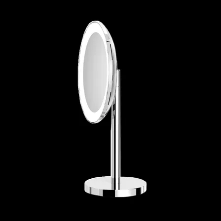 Зеркало LANGBERGER ACCESSORIES 70585 настольное поворотное трехкратное увеличение с подсветкой штекерная розетка цвет хром